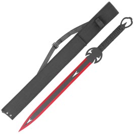 Haller Rckenschwert schwarz/rot inkl. Nylonscheide und Rckentragegurt